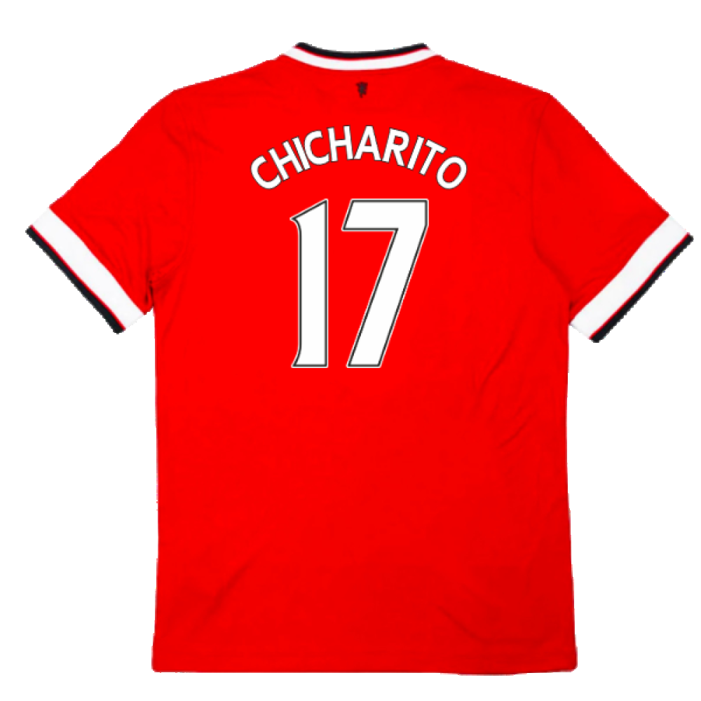 Manchester United 2014-15 Home Football Shirt (L) (Excellent) (Chicharito 17)_1