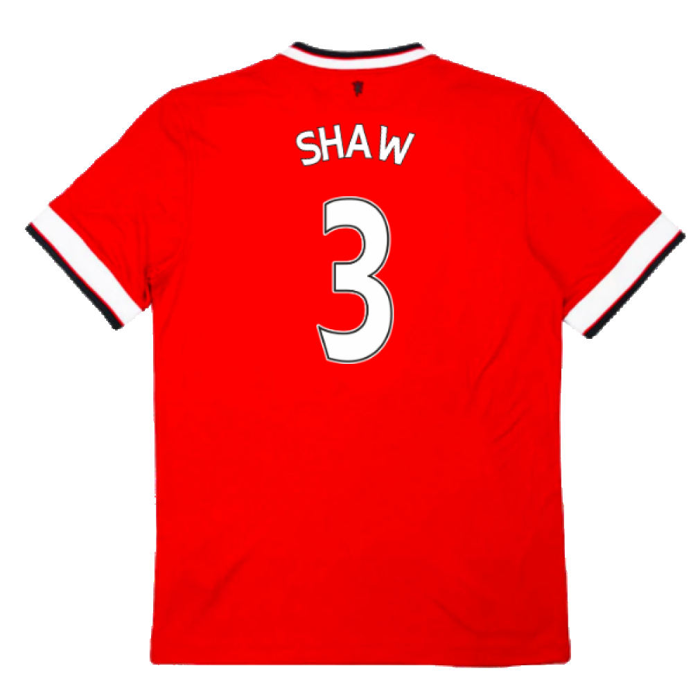 Manchester United 2014-15 Home Football Shirt (L) (Excellent) (Shaw 3)_1