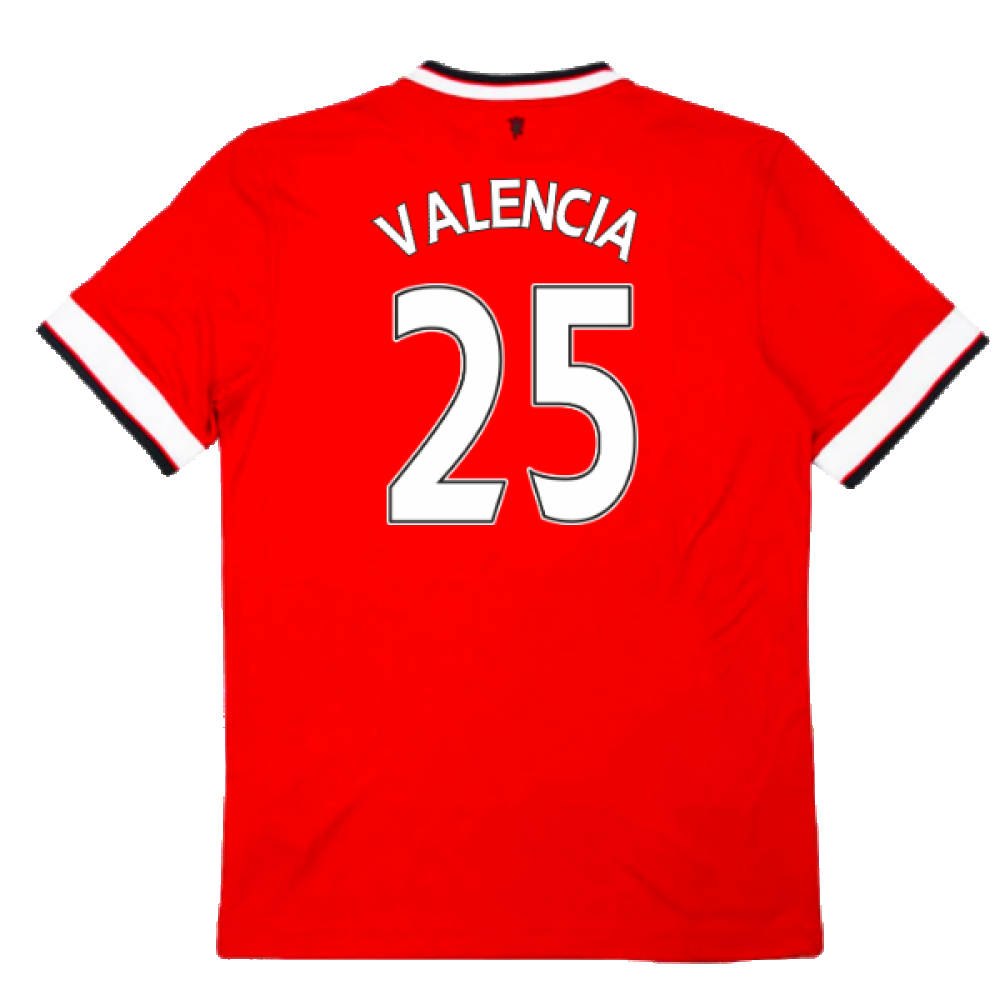 Manchester United 2014-15 Home Football Shirt (L) (Excellent) (Valencia 25)_1