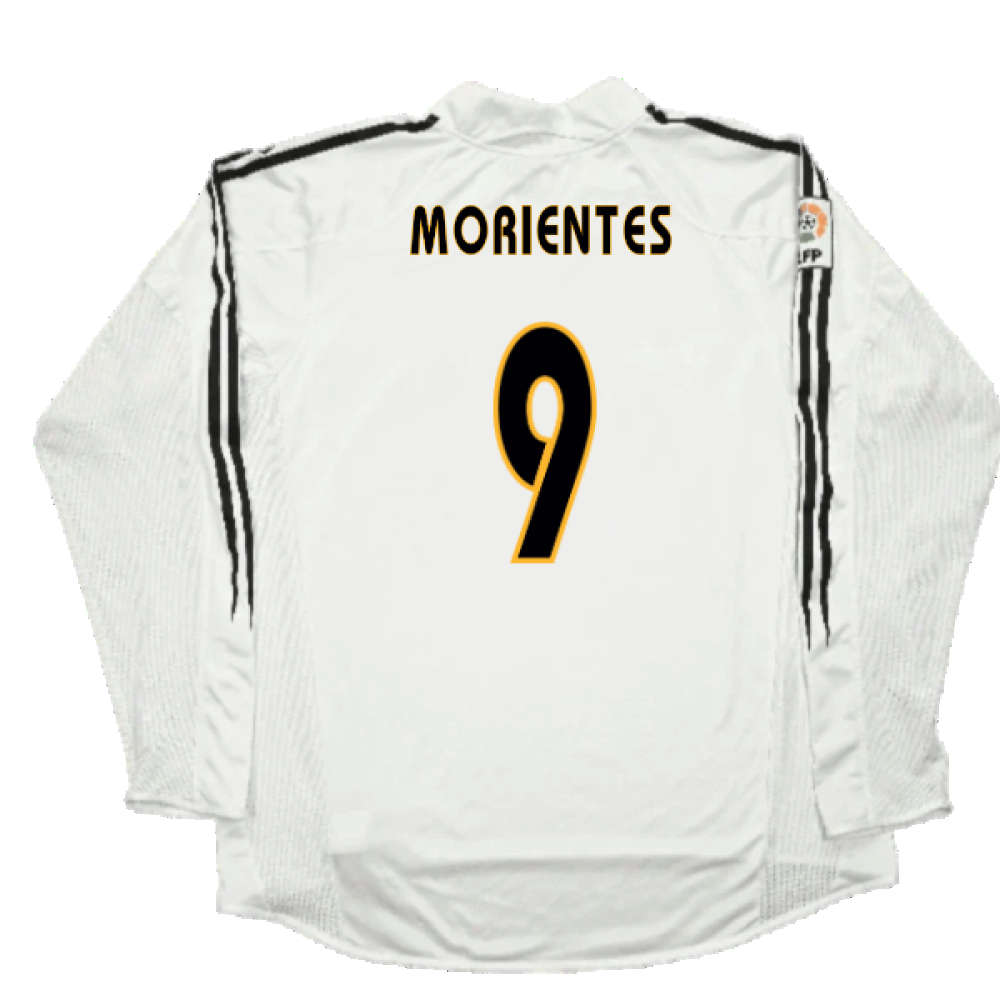 Real Madrid 2003-04 Home Long Sleeve Shirt (M) (Mint) (Morientes 9)_1