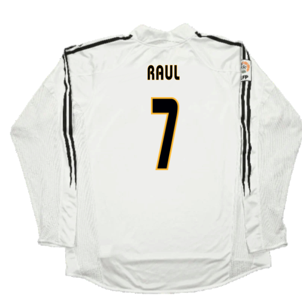 Real Madrid 2003-04 Home Long Sleeve Shirt (M) (Mint) (Raul 7)_1