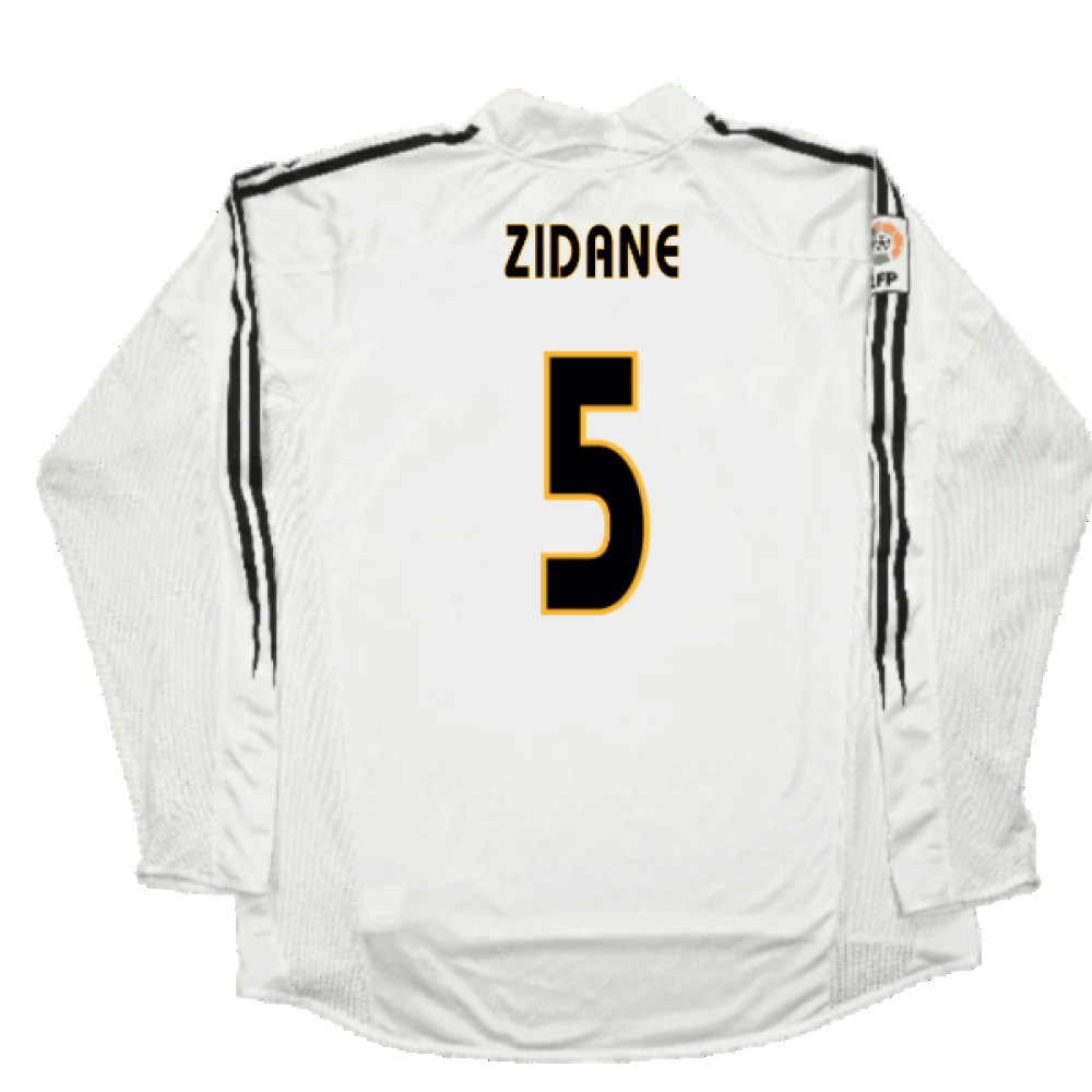 Real Madrid 2003-04 Home Long Sleeve Shirt (M) (Mint) (Zidane 5)_1