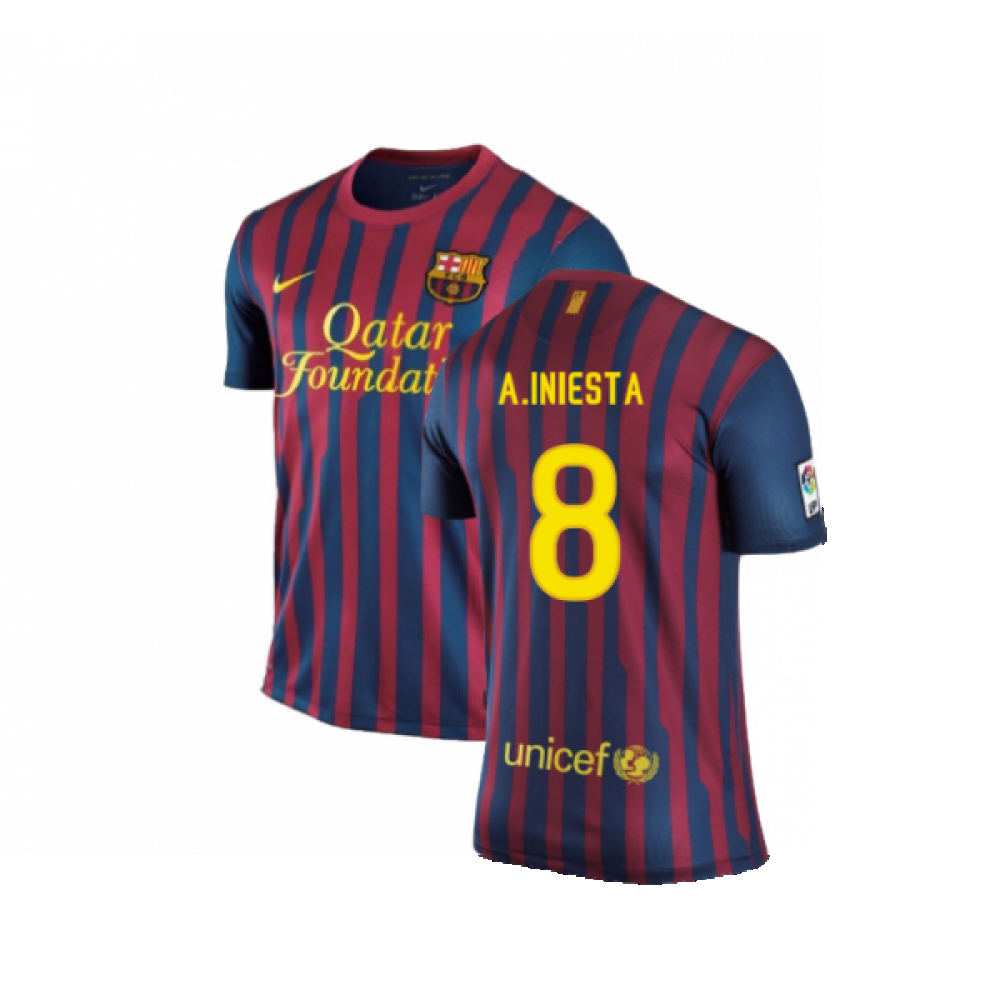 Barcelona 2011-2012 Home Shirt (S) (Excellent) (A.Iniesta 8)_0