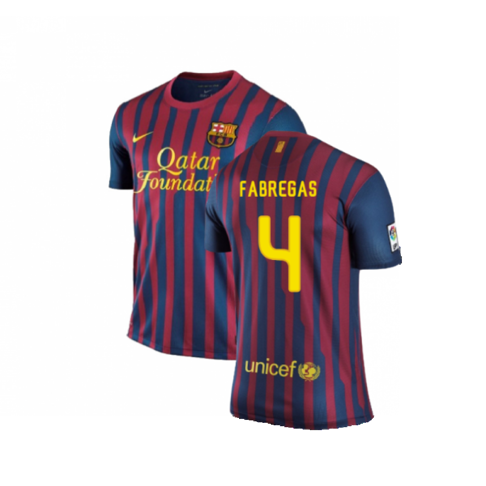 Barcelona 2011-12 Home Shirt (L) (Very Good) (Fabregas 4)_0