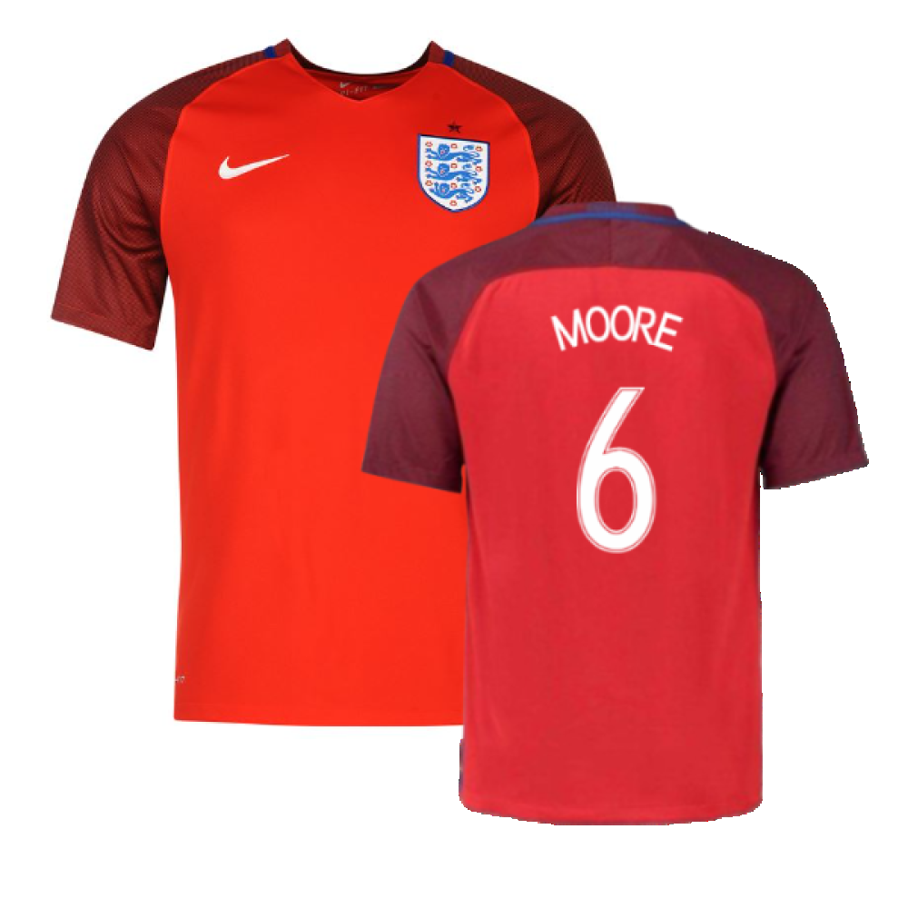 England 2016-17 Away Football Shirt (XL.Boys) (Excellent) (Moore 6)_0