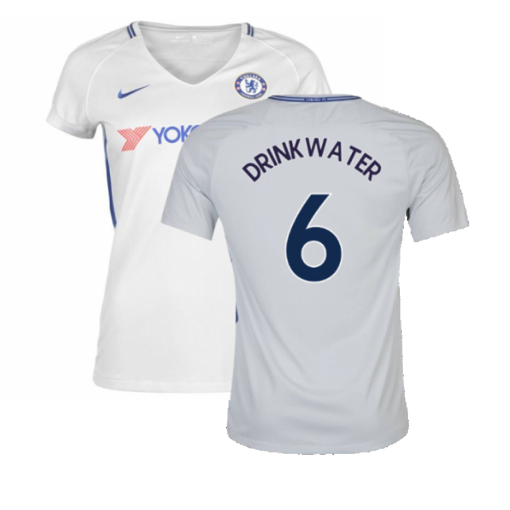 2017-2018 Chelsea Away Nike Ladies Shirt (Womens L) (Mint) (Drinkwater 6)_0