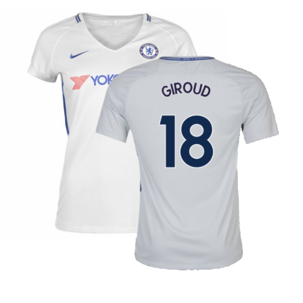 2017-2018 Chelsea Away Nike Ladies Shirt (Womens L) (Mint) (Giroud 18)_0