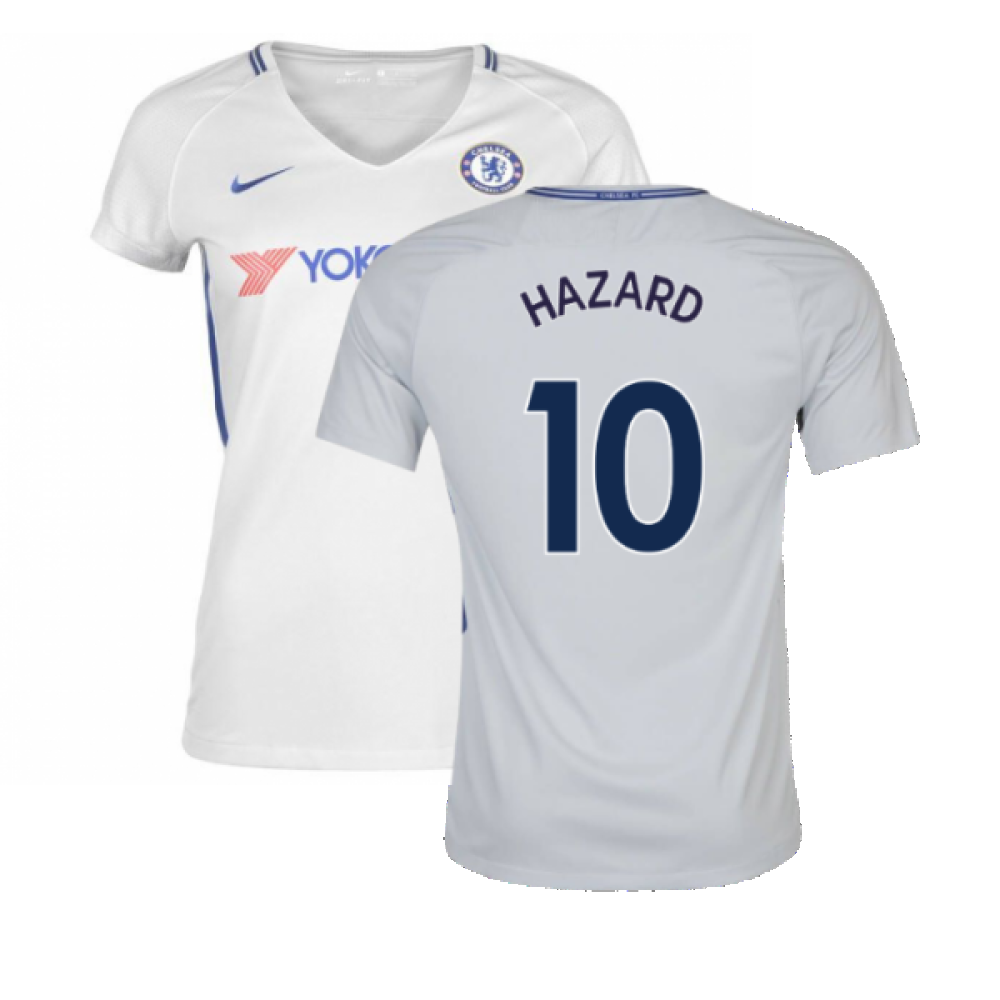 2017-2018 Chelsea Away Nike Ladies Shirt (Womens L) (Mint) (Hazard 10)_0