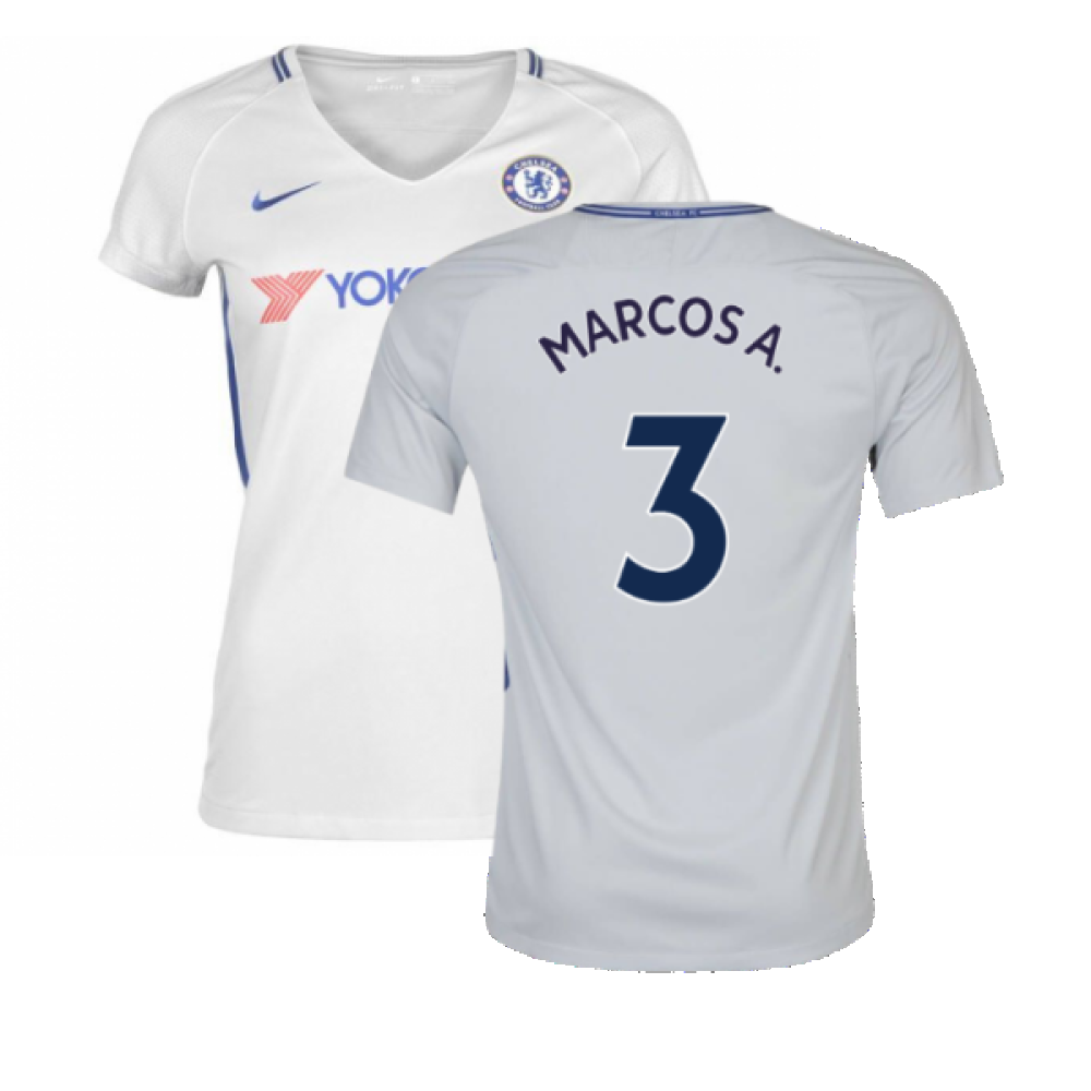 2017-2018 Chelsea Away Nike Ladies Shirt (Womens L) (Mint) (Marcos A. 3)_0