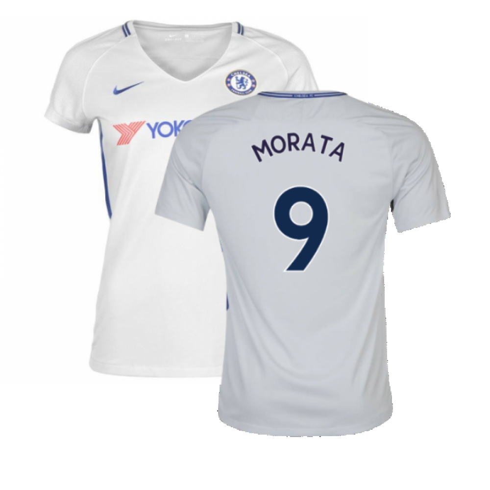 2017-2018 Chelsea Away Nike Ladies Shirt (Womens L) (Mint) (Morata 9)_0