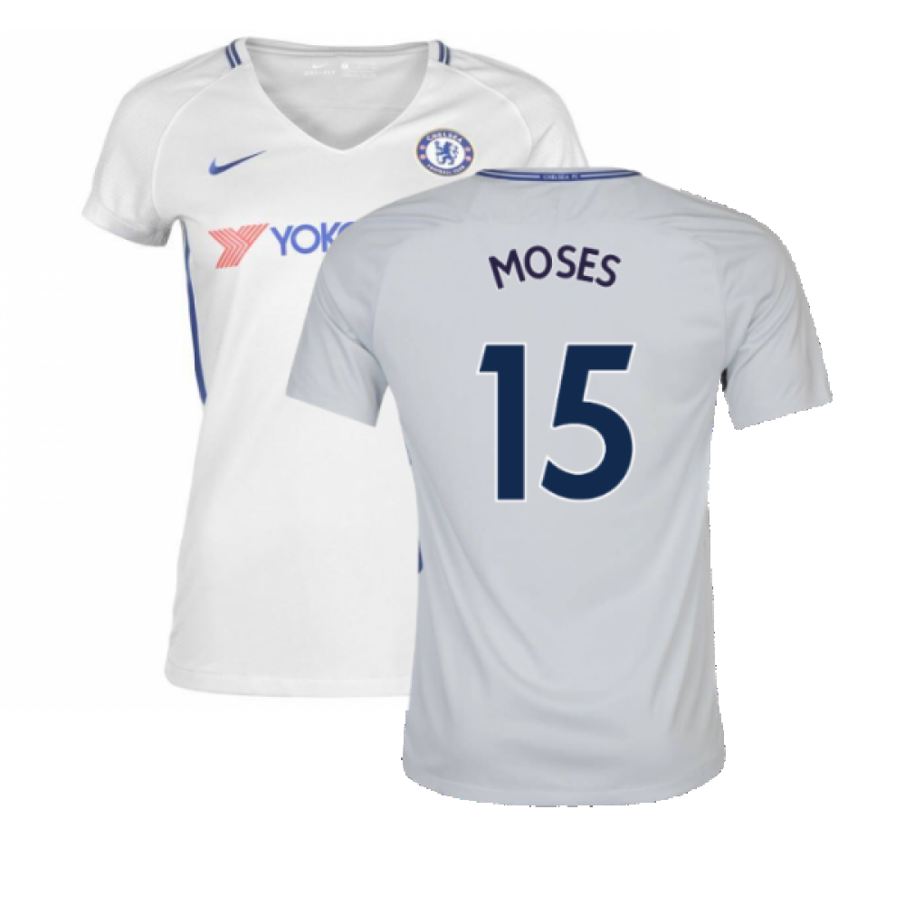 2017-2018 Chelsea Away Nike Ladies Shirt (Womens L) (Mint) (Moses 15)_0