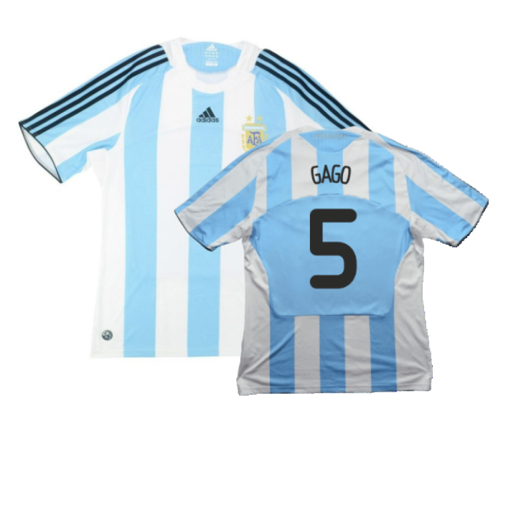 Argentina 2008-09 Home Shirt (L) (Good) (Gago 5)_0