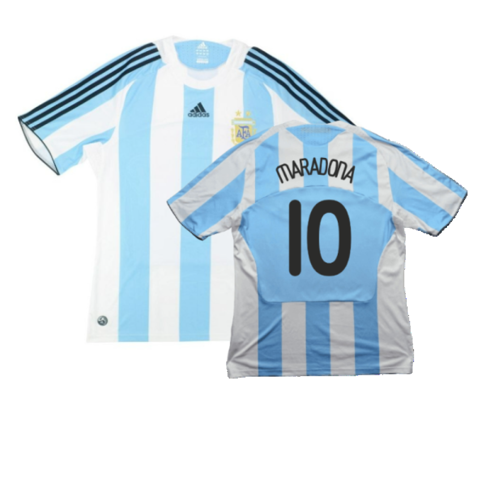 Argentina 2008-09 Home Shirt (L) (Good) (Maradona 10)_0