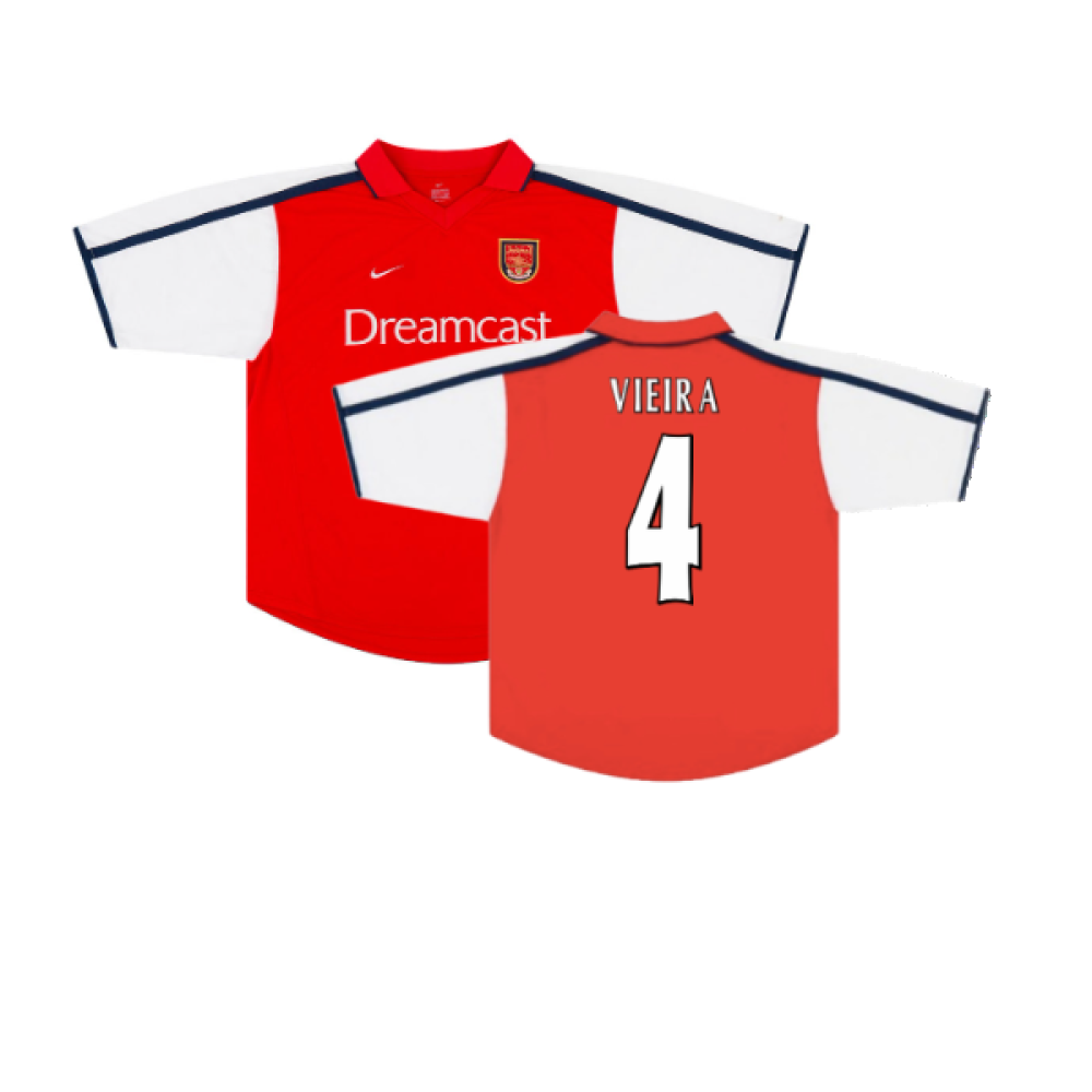 Arsenal 2000-02 Home Shirt (S) (Very Good) (Vieira 4)_0