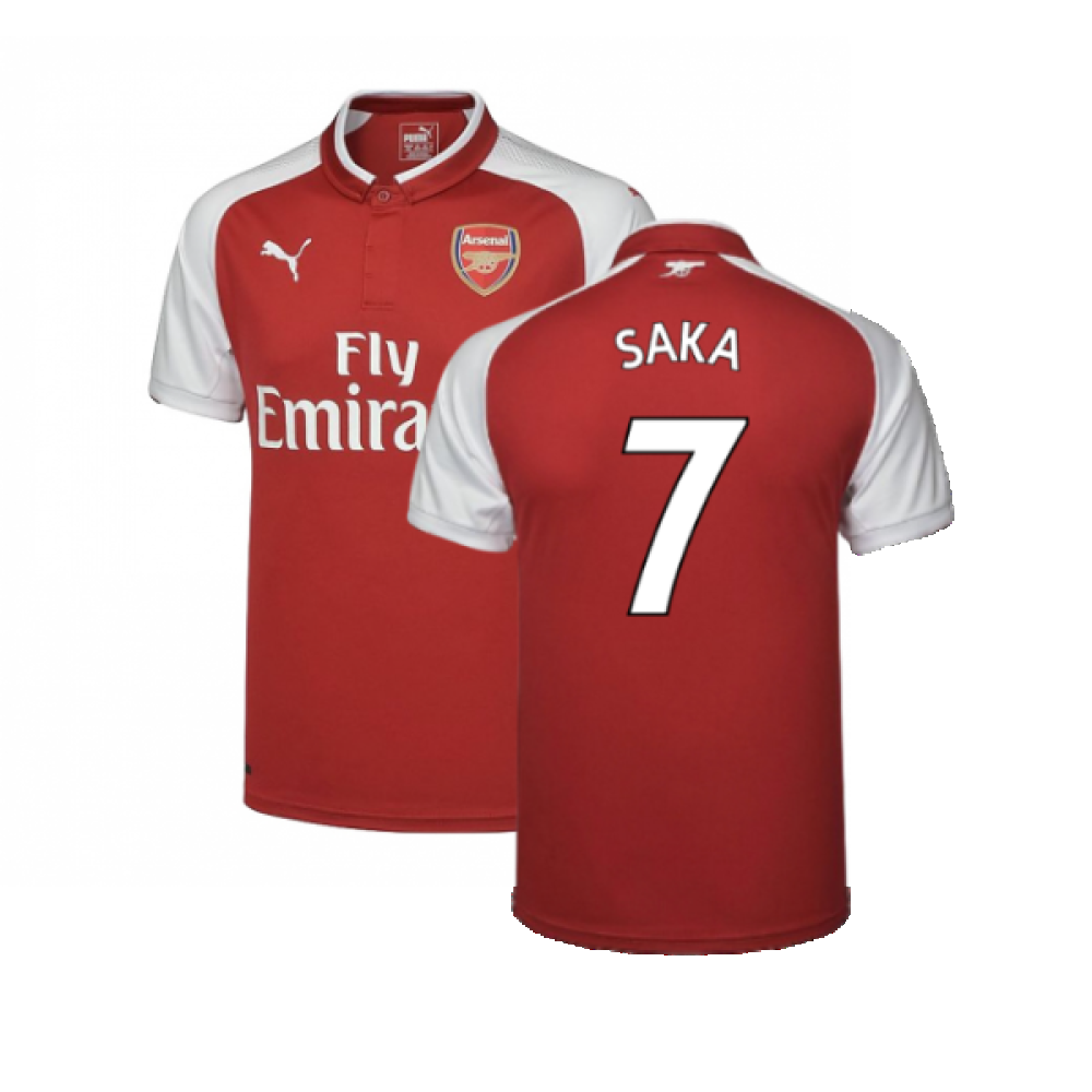 Arsenal 2017-18 Home Shirt (XL) (Very Good) (Saka 7)_0