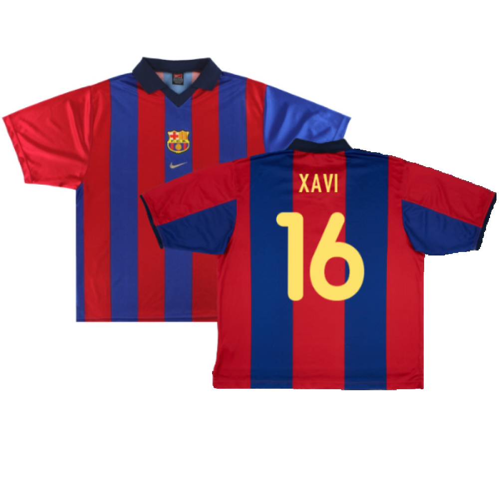 Barcelona 2000-01 Home Shirt (XL) (Very Good) (Xavi 16)_0