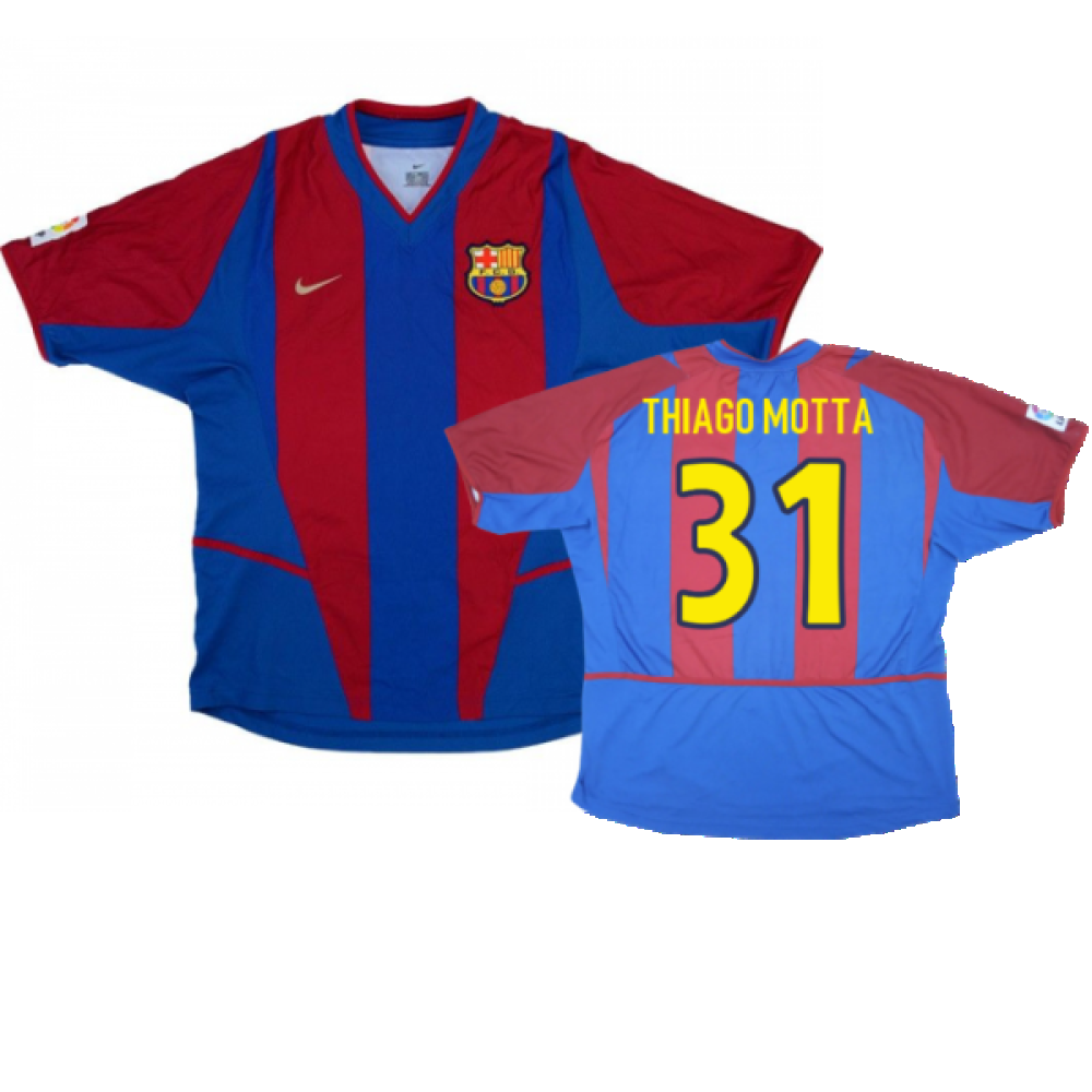 Barcelona 2002-2003 Home Shirt (XL Boys) (Good) (Thiago Motta 31)_0