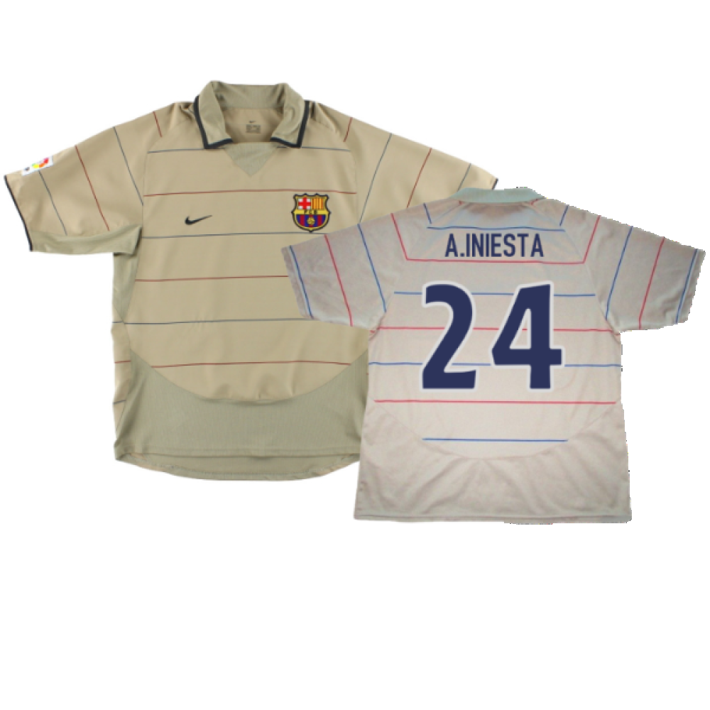 Barcelona 2003-04 Away Shirt (M) (Excellent) (A.Iniesta 24)_0