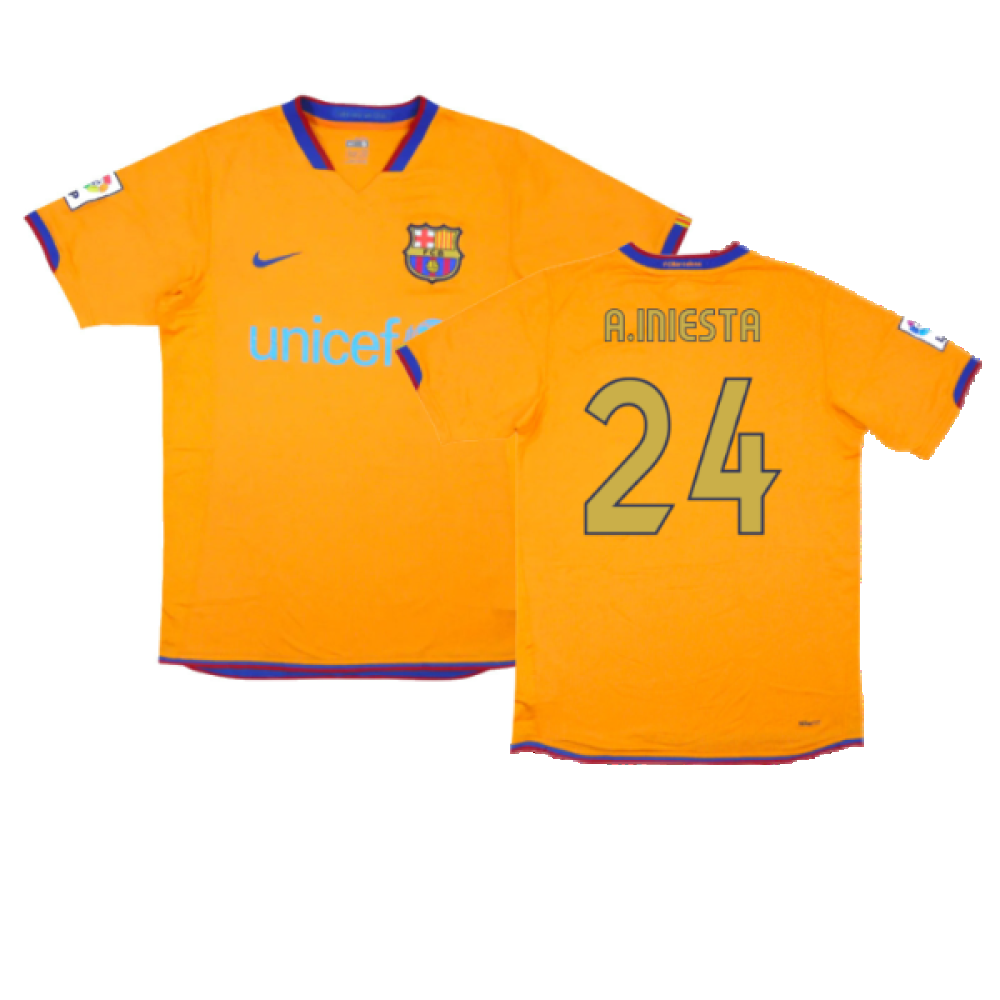 Barcelona 2006-07 Away Shirt (XL) (Good) (A.Iniesta 24)_0