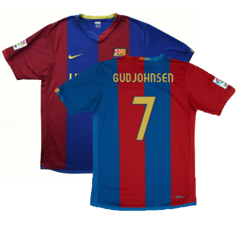 Barcelona 2006-07 Home Shirt (S) (Good) (Gudjohnsen 7)_0