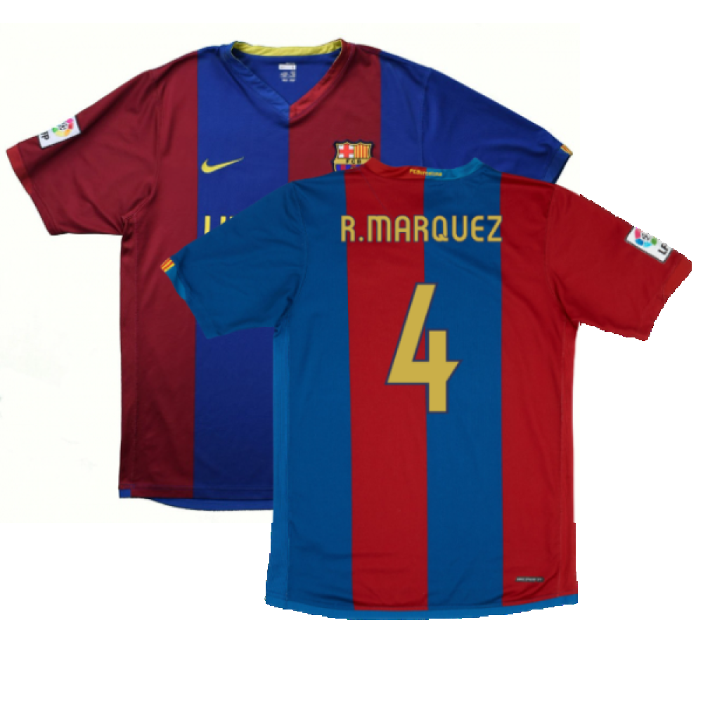 Barcelona 2006-07 Home Shirt (S) (Good) (R.Marquez 4)_0