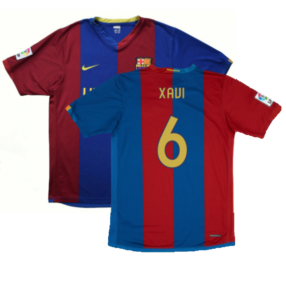 Barcelona 2006-07 Home Shirt (S) (Good) (Xavi 6)_0