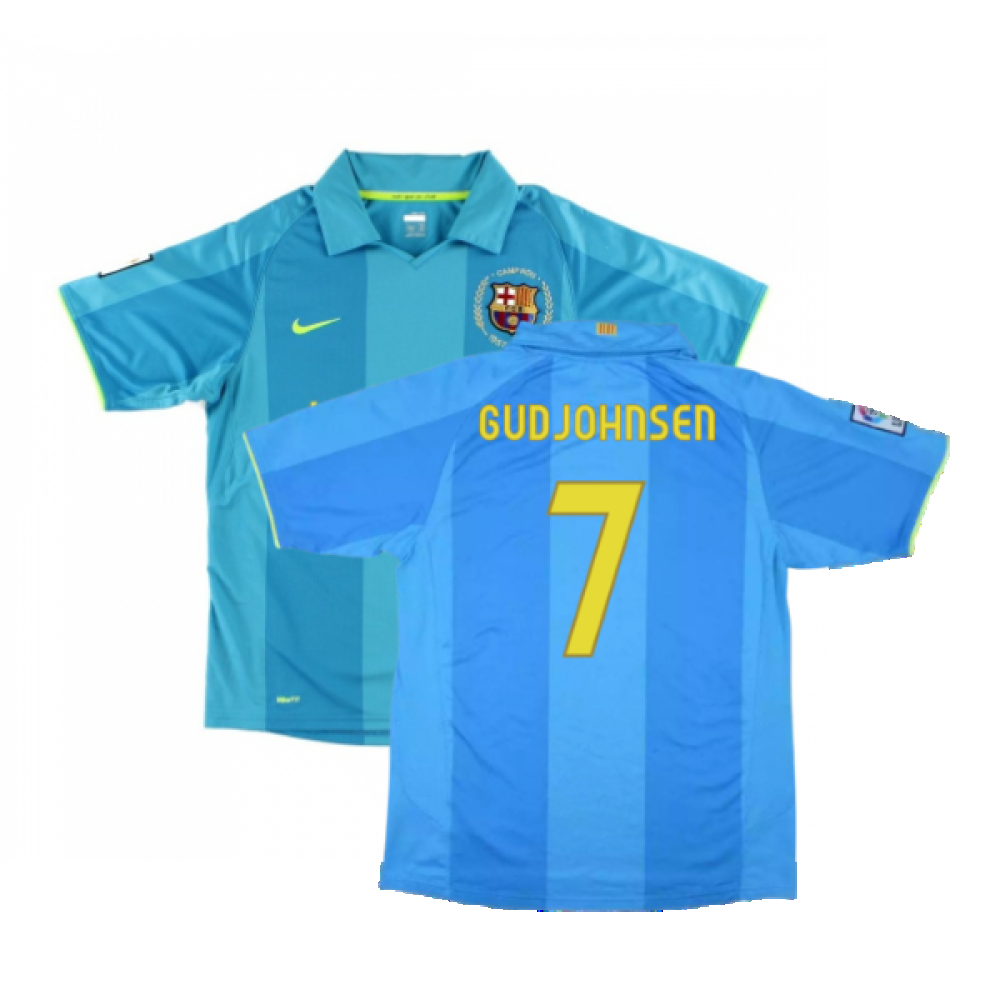 Barcelona 2007-08 Away Shirt (XXL) (Excellent) (Gudjohnsen 7)_0