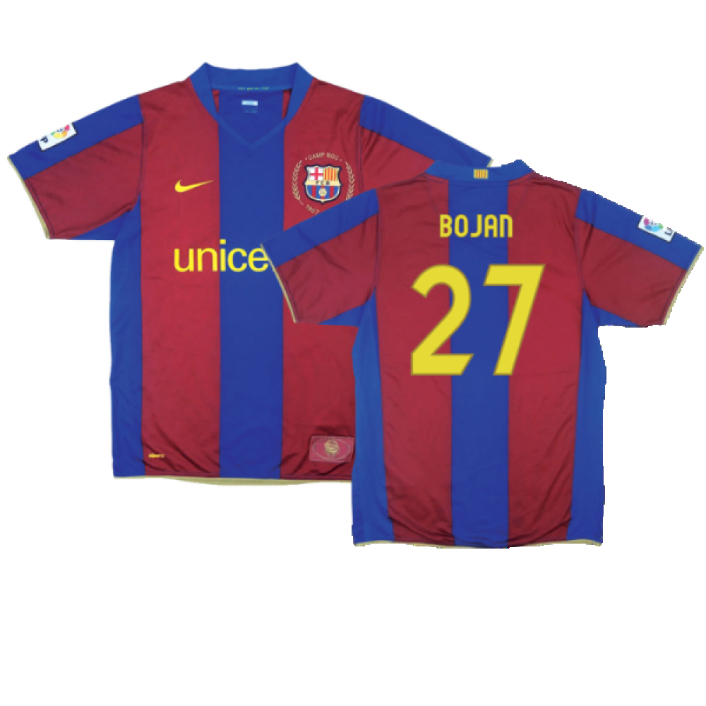 Barcelona 2007-08 Home Shirt (S) (Excellent) (Bojan 27)_0