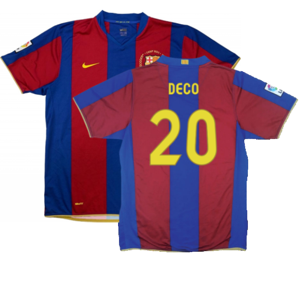 Barcelona 2007-08 Home Shirt (S) (Excellent) (Deco 20)_0