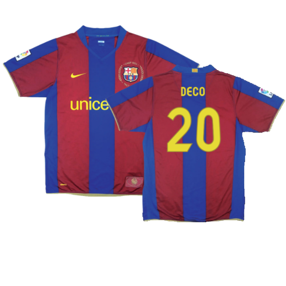 Barcelona 2007-08 Home Shirt (S) (Excellent) (Deco 20)_0