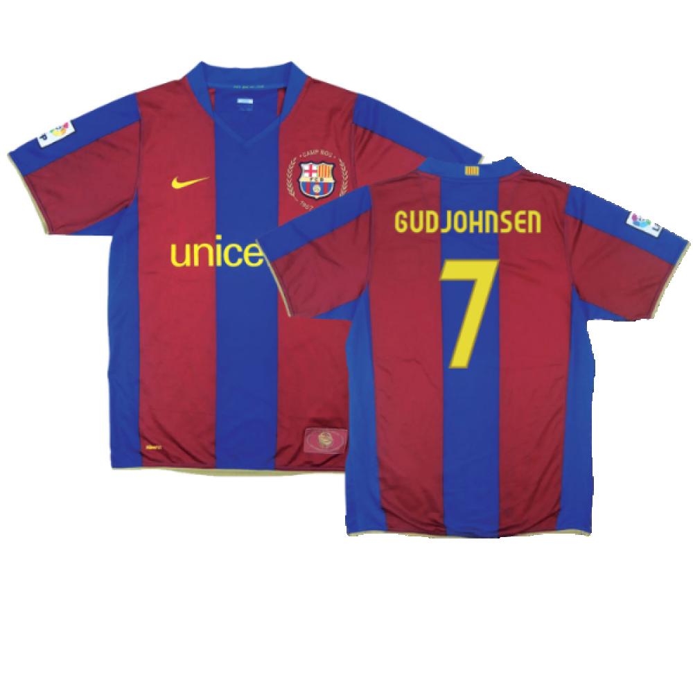 Barcelona 2007-08 Home Shirt (L) (Excellent) (Gudjohnsen 7)_0