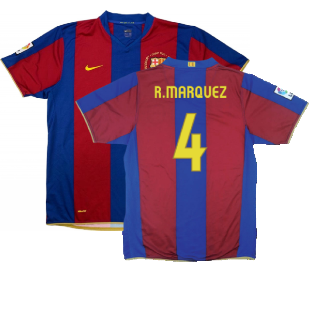 Barcelona 2007-08 Home Shirt (S) (Excellent) (R.Marquez 4)_0