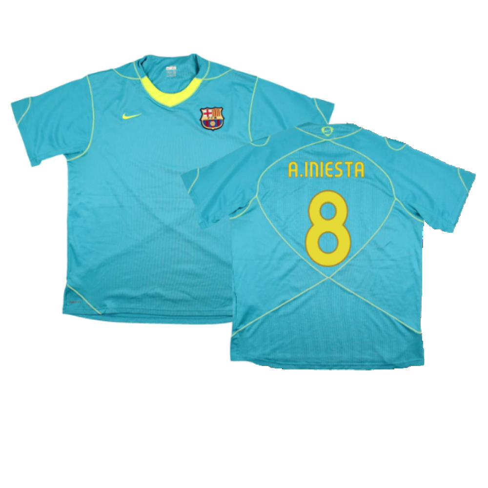 Barcelona 2007-08 Nike Training Shirt (M) (Good) (A.Iniesta 8)_0