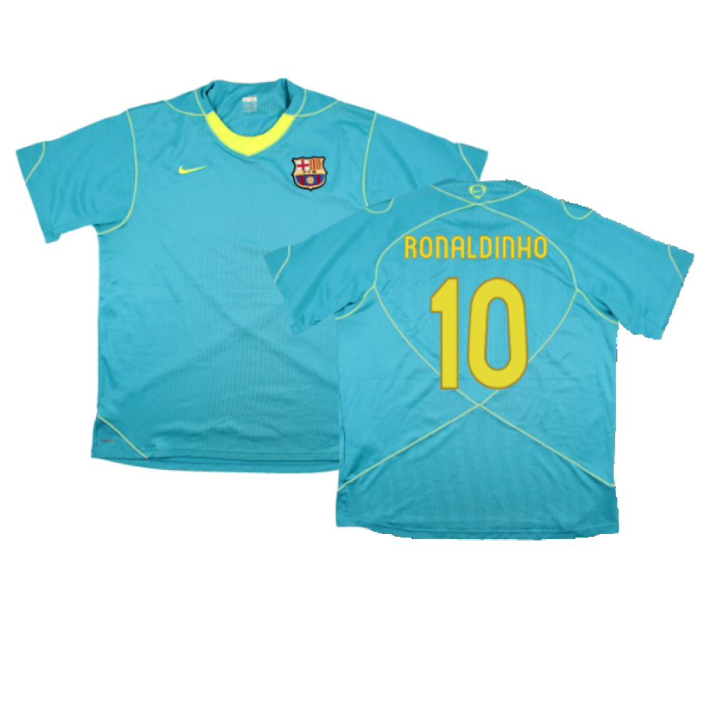 Barcelona 2007-08 Nike Training Shirt (M) (Good) (Ronaldinho 10)_0