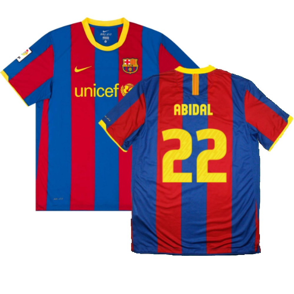 Barcelona 2010-11 Home Shirt (L) (Very Good) (Abidal 22)_0