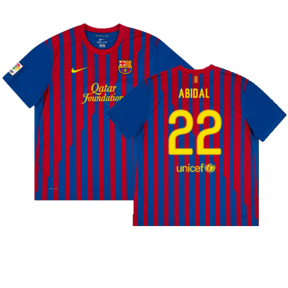 Barcelona 2011-12 Home Shirt (L) (Excellent) (Abidal 22)_0