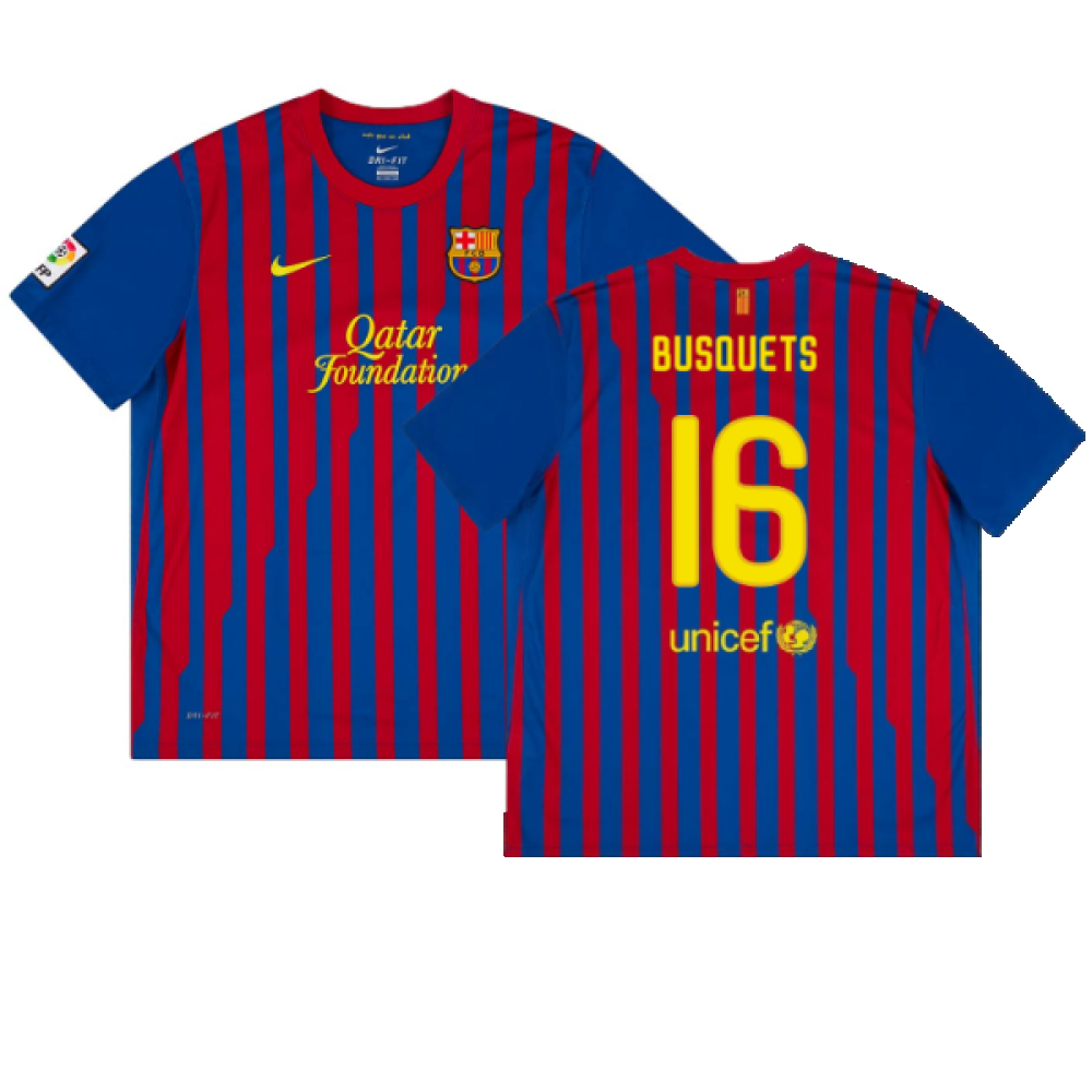 Barcelona 2011-12 Home Shirt (LB) (Good) (Busquets 16)_0