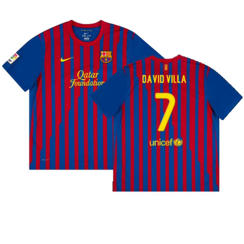 Barcelona 2011-12 Home Shirt (Excellent) (David Villa 7)_0