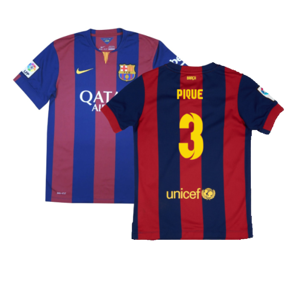 Barcelona 2014-15 Home Shirt (XL Boys) (Very Good) (Pique 3)_0