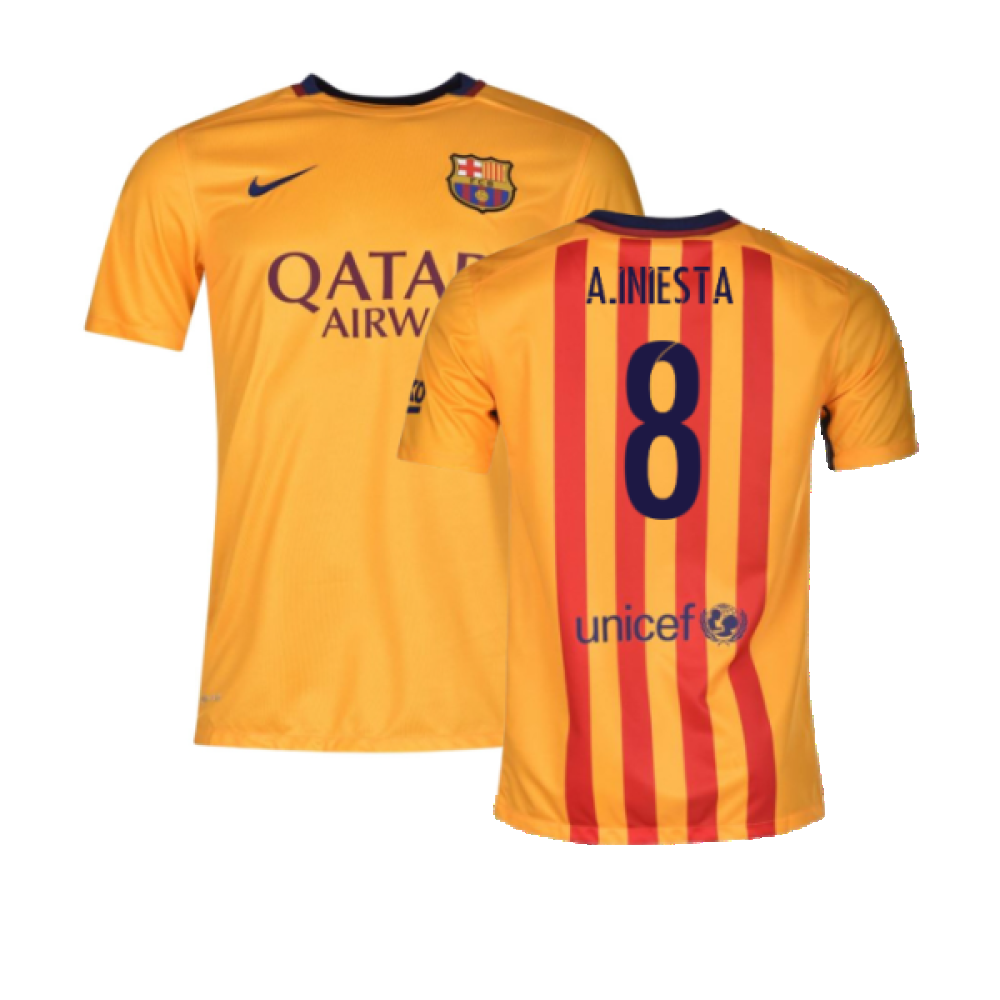 Barcelona 2015-16 Away Shirt (MB) (Mint) (A.Iniesta 8)_0