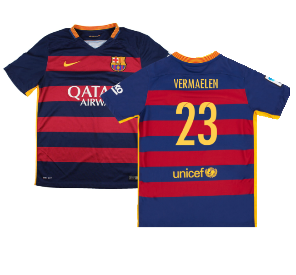 Barcelona 2015-16 Home Shirt (2XL) (Mint) (Vermaelen 23)_0