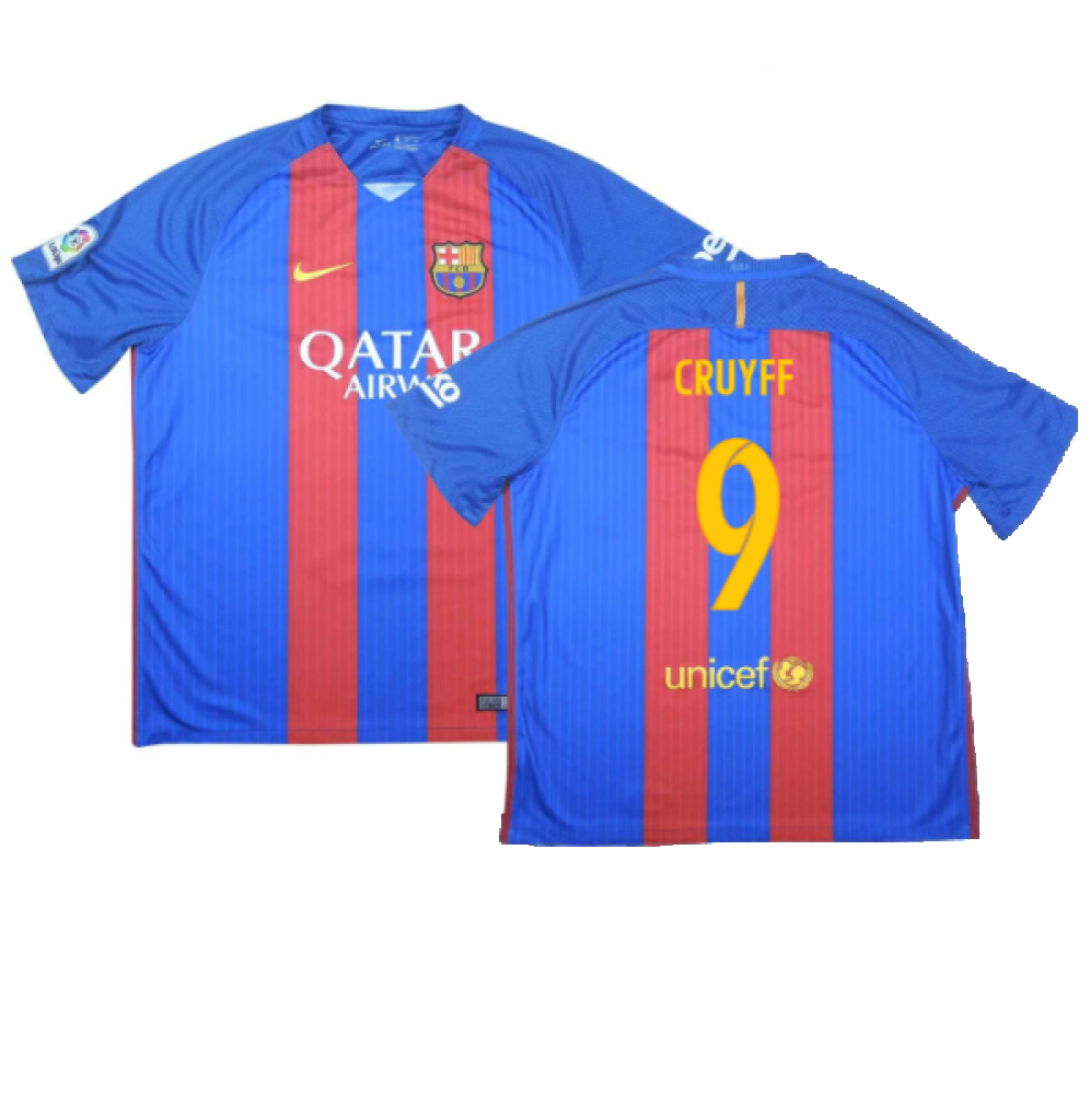 Barcelona 2016-17 Home Shirt (S) (Very Good) (Cruyff 9)_0