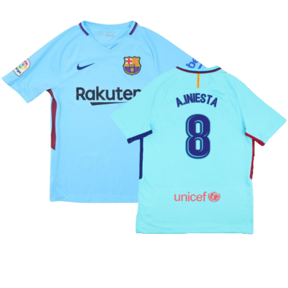 Barcelona 2017-18 Away Shirt (2XL) (Very Good) (A.Iniesta 8)_0