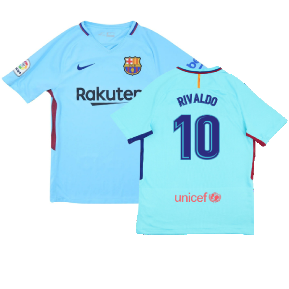 Barcelona 2017-18 Away Shirt (2XL) (Very Good) (Rivaldo 10)_0