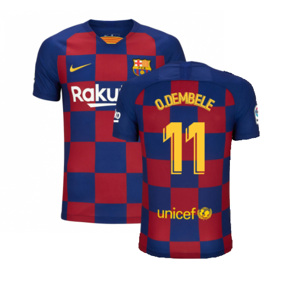 Barcelona 2019-20 Home Shirt (s) (Mint) (O.DEMBELE 11)_0