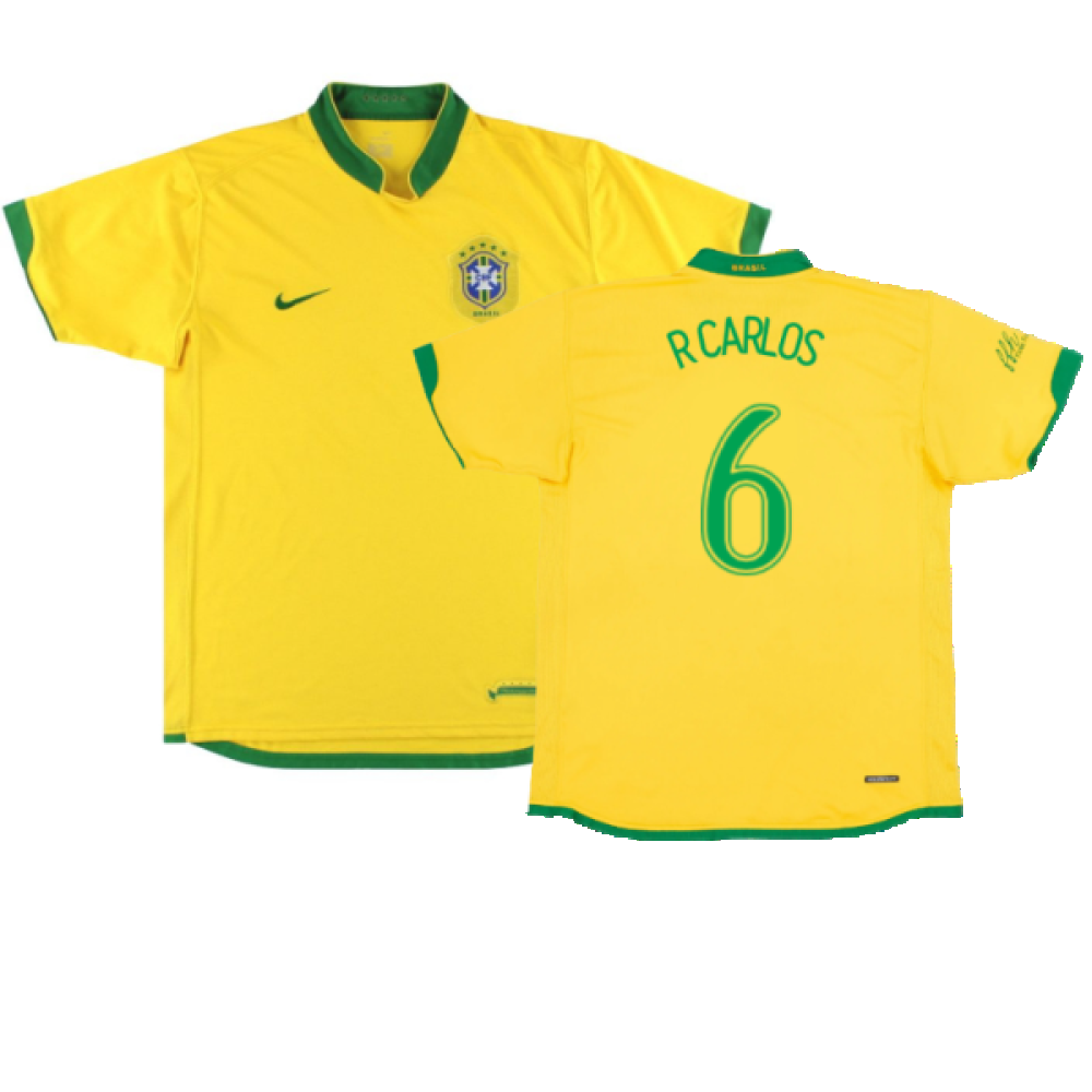 Brazil 2006-2008 Home Shirt (XXL) (Good) (R Carlos 6)_0