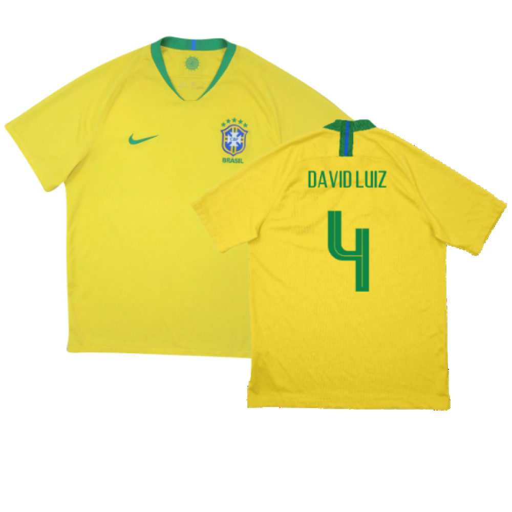 Brazil 2018-19 Home Shirt (Good) (David Luiz 4)_0