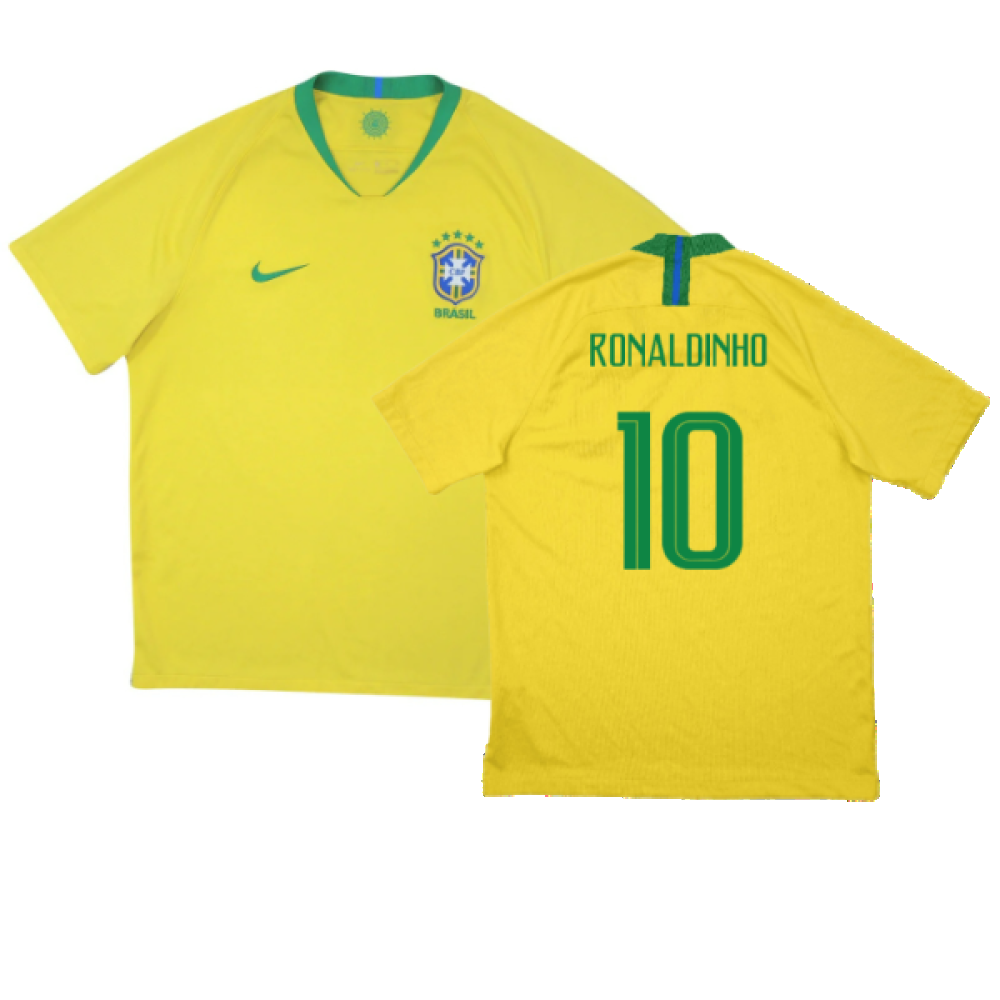 Brazil 2018-19 Home Shirt (Excellent) (Ronaldinho 10)_0