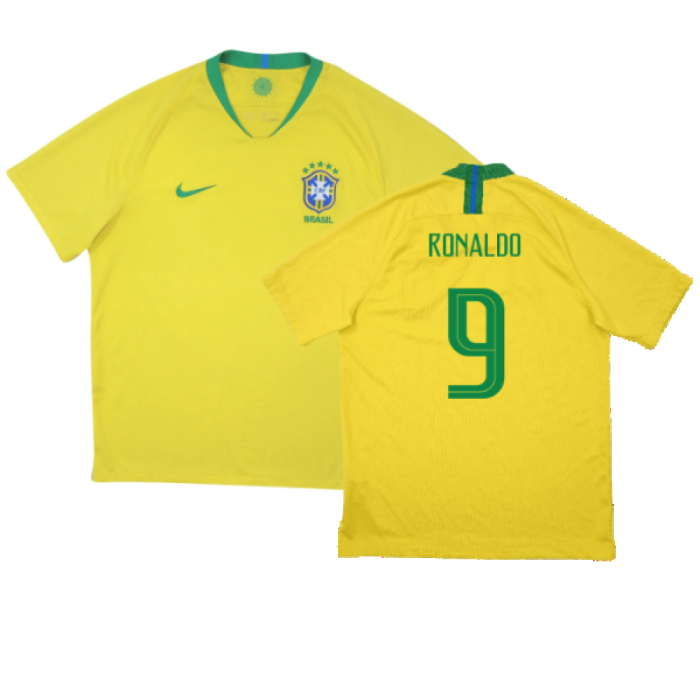 Brazil 2018-19 Home Shirt (Excellent) (Ronaldo 9)_0