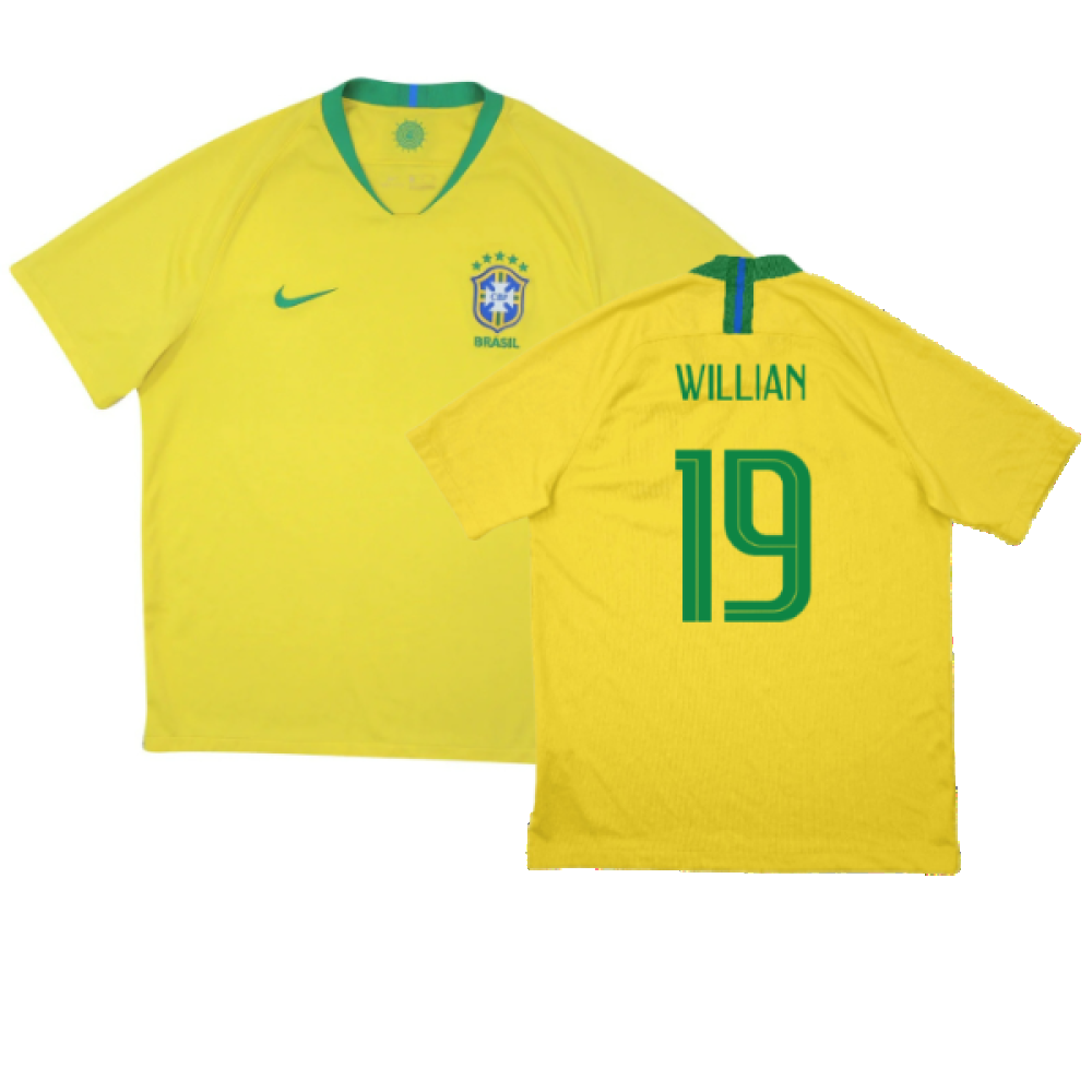 Brazil 2018-19 Home Shirt (M) (Excellent) (Willian 19)_0